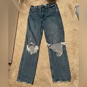 Abercrombie & Fitch Blue Distressed Flare Jeans
